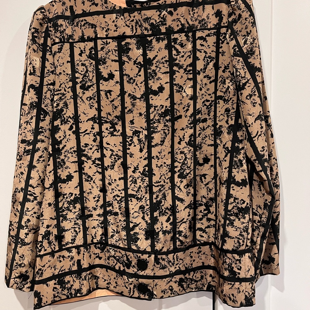 Vintage Black and Tan Long Sleeve Blouse